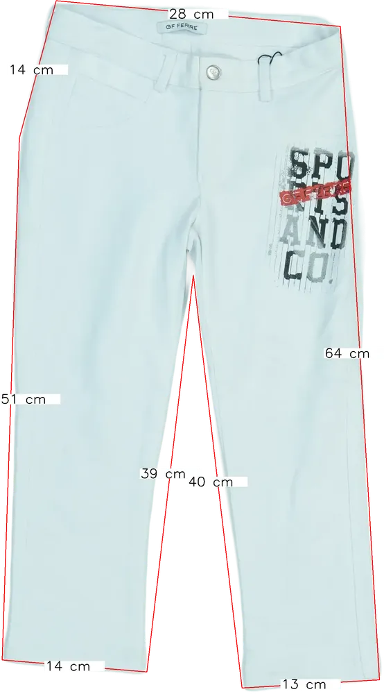 Fehér GF Ferré Hosszúnadrág EU 104 / UK 4 év / US 4T/XS