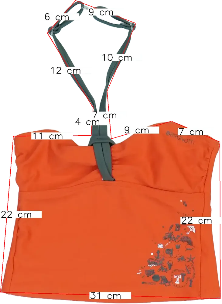 Sárga (narancs) Brunotti Bikini felső EU 140 / UK 10 év / US 10 év/L