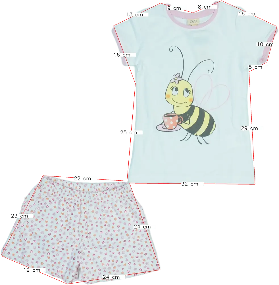 Fehér OVS Pizsama EU 110 / UK 5 év / US 5 év/XS