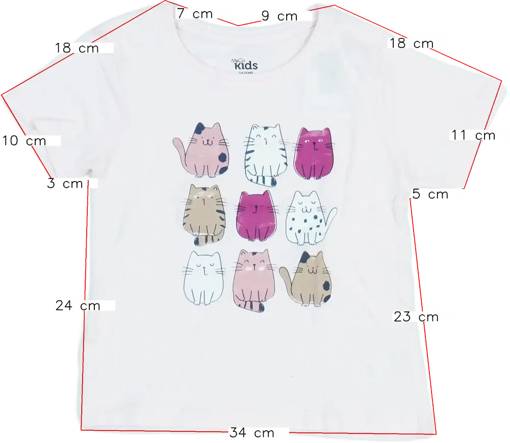 Rózsaszín M&amp;Co. Póló EU 116 / UK 6 év / US 6 év/S