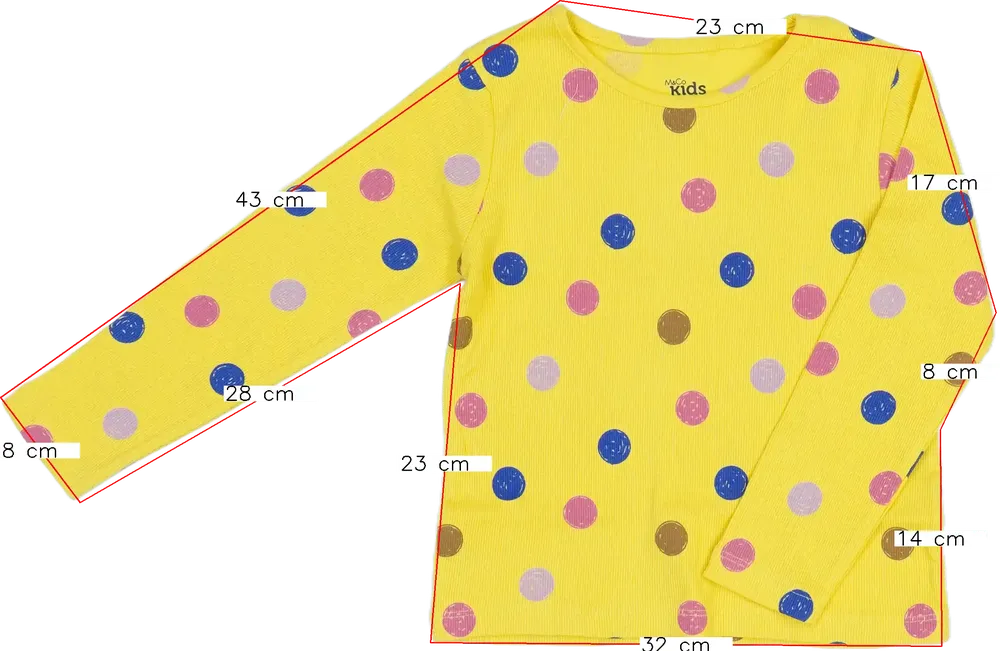 Sárga M&amp;Co. Hosszú ujjú felső EU 110 / UK 5 év / US 5 év/XS
