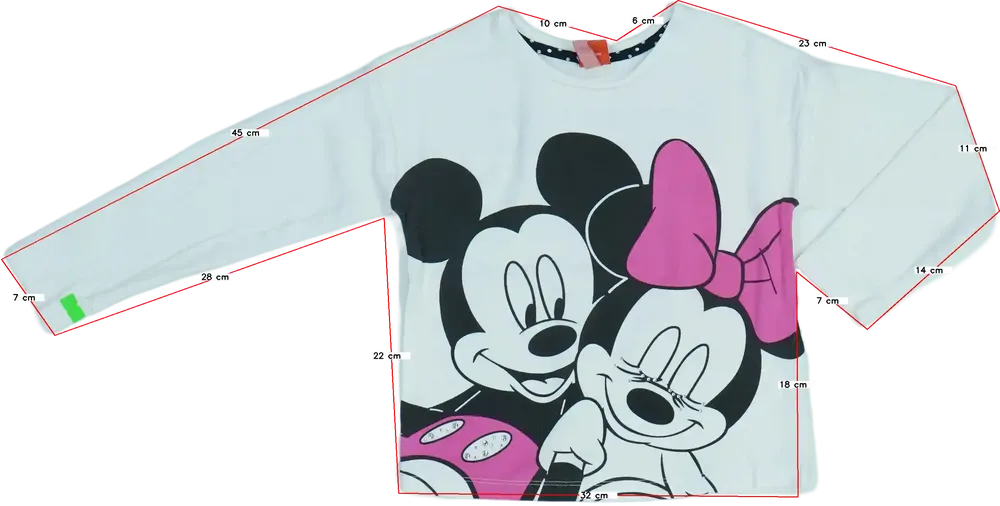 Fehér Disney Hosszú ujjú felső EU 110 / UK 5 év / US 5 év/XS
