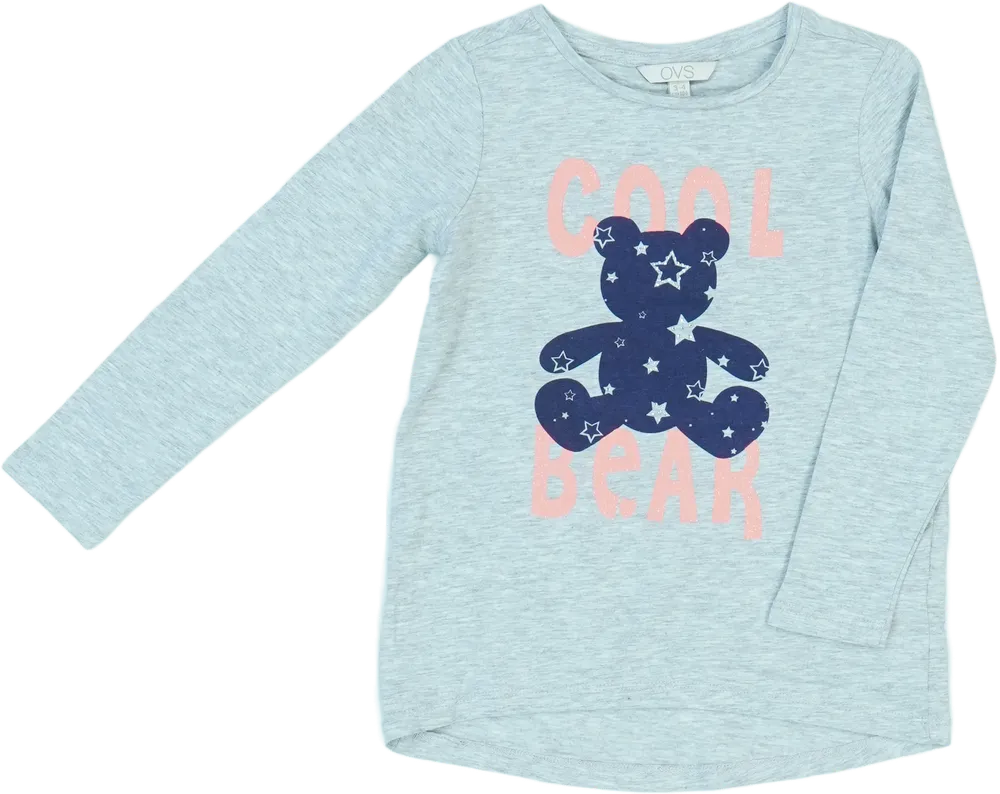 Szürke OVS Hosszú ujjú felső EU 104 / UK 4 év / US 4T/XS