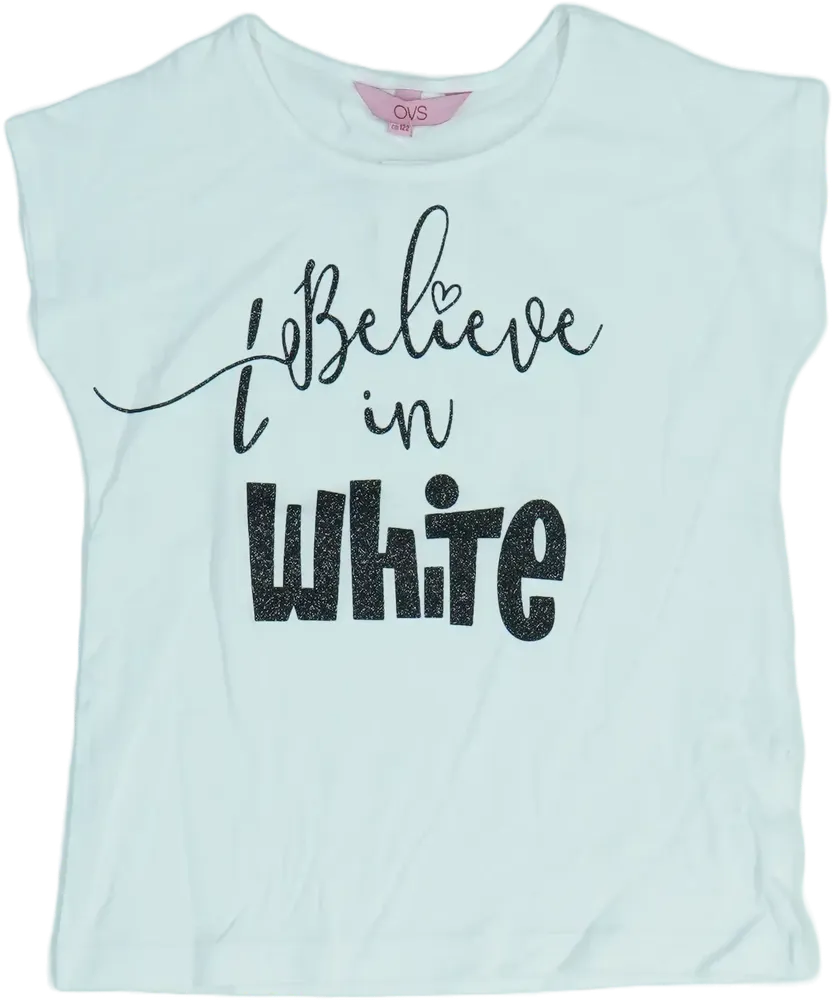 White OVS T-shirt EU 122 / UK 7 years / US 7 years/M