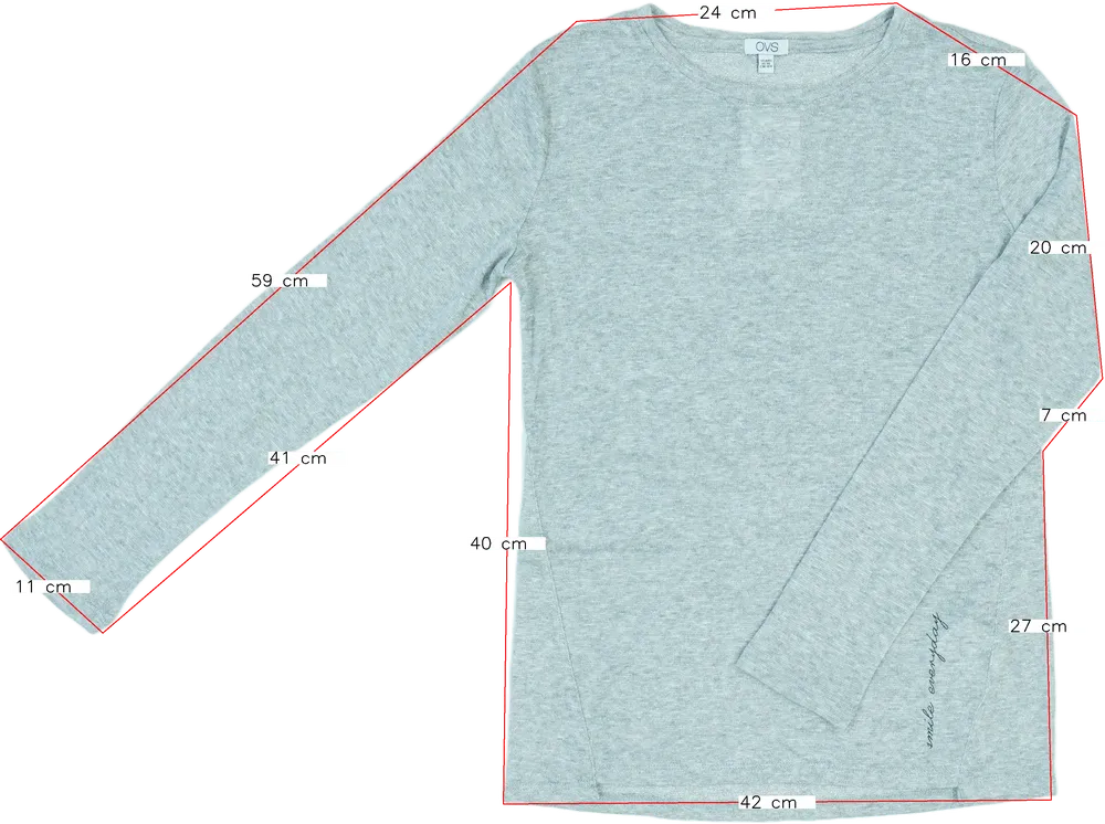 Ezüst OVS Hosszú ujjú felső EU 164 / UK 14 év / US 14 év/XL