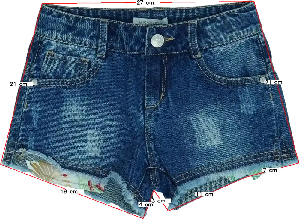 Kék Miss Teen Rövidnadrág EU 116 / UK 6 év / US 6 év/S