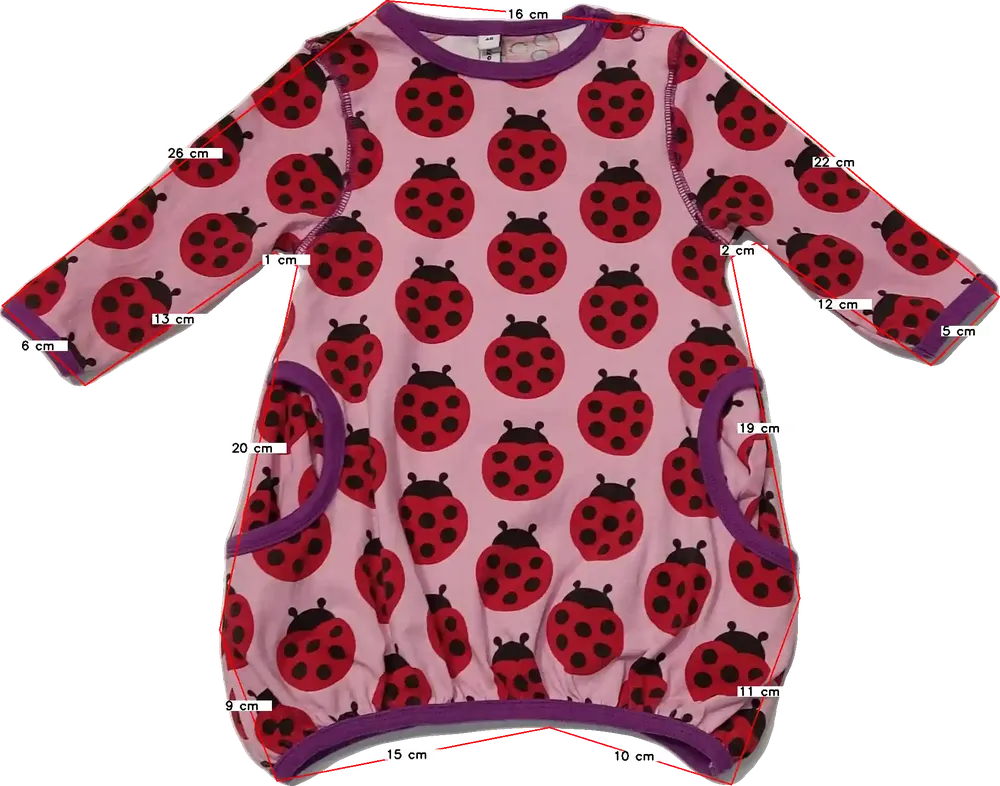 Rózsaszín Maxomorra Ruha EU 68 / UK 3-6 hónap / US 3-6 hónap