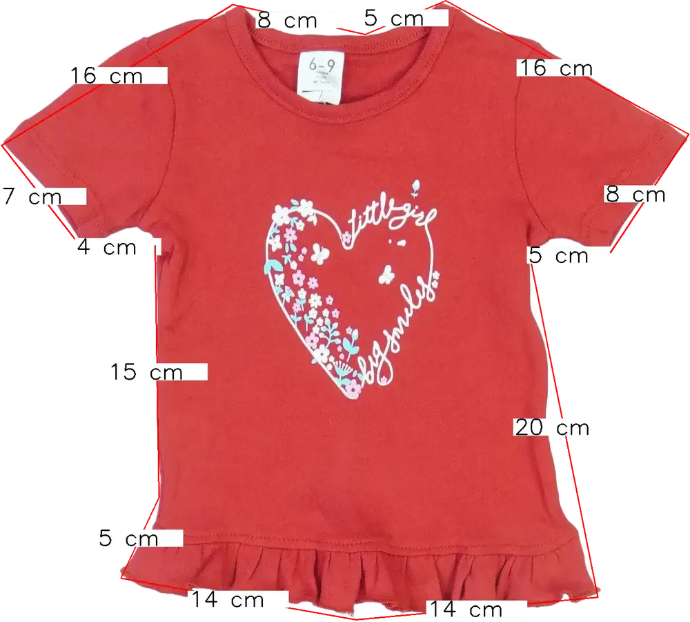 Piros JA Fashion Póló EU 74 / UK 6-9 hónap / US 6-9 hónap