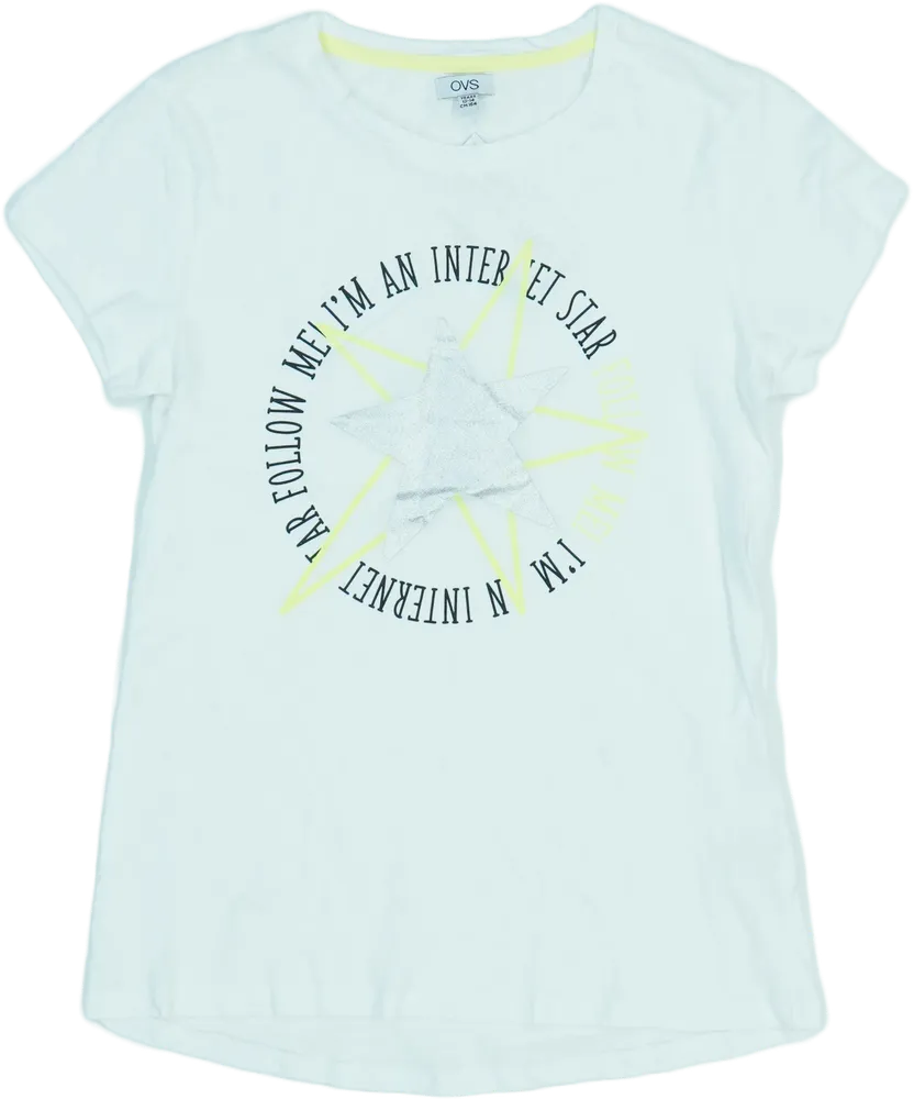 Fehér OVS Póló EU 164 / UK 14 év / US 14 év/XL