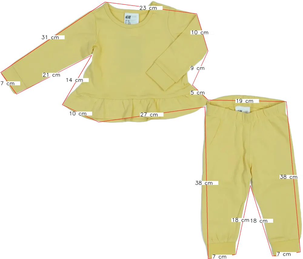 Sárga H&amp;M Pizsama EU 68 / UK 3-6 hónap / US 3-6 hónap