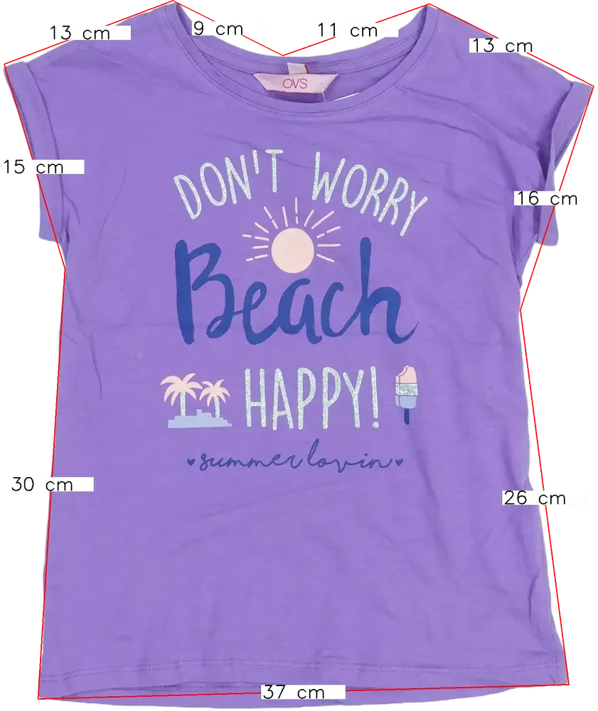 Lila OVS Póló EU 122 / UK 7 év / US 7 év/M