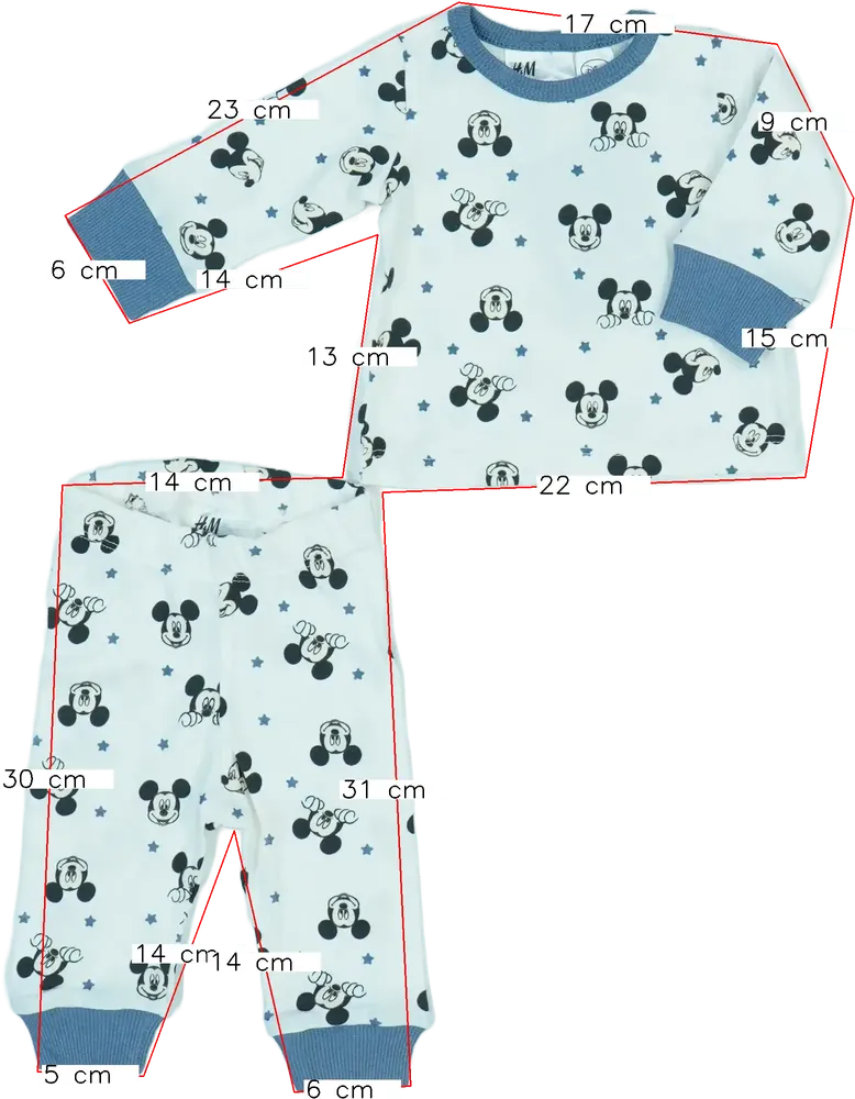 White Disney 2-piece set - Top &amp; Bottom EU 50 / UK Newborn / US Newborn