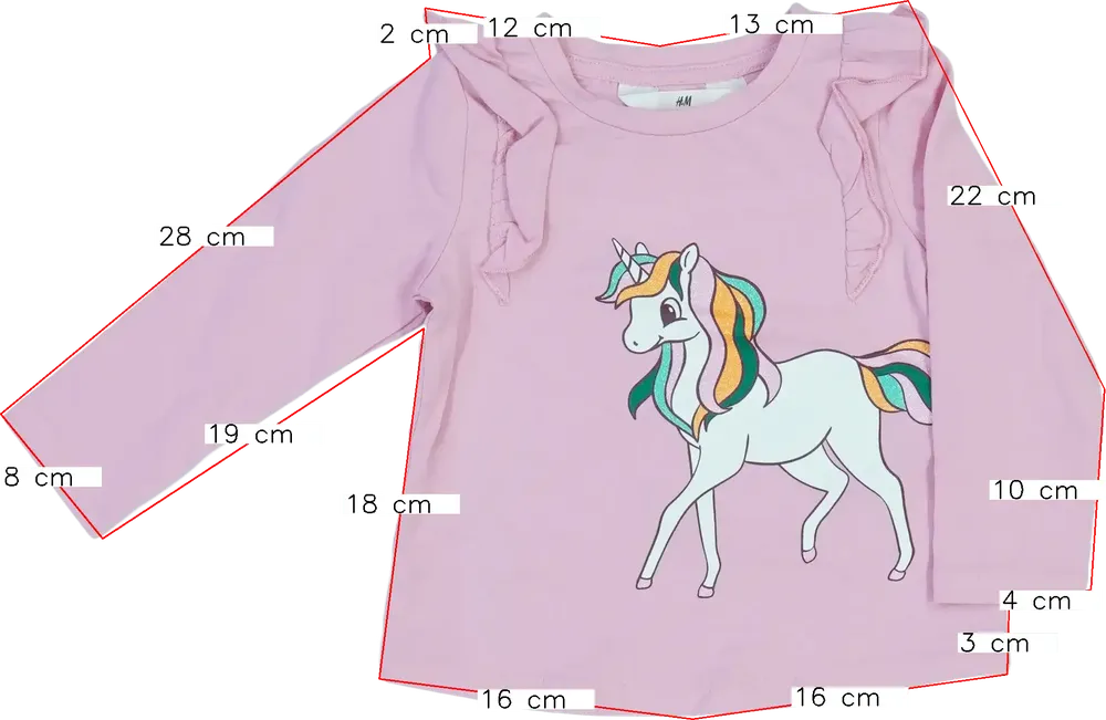 Pink H&amp;M Long sleeve top EU 92 / UK 2 years / US 2T