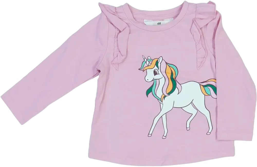Pink H&amp;M Long sleeve top EU 92 / UK 2 years / US 2T