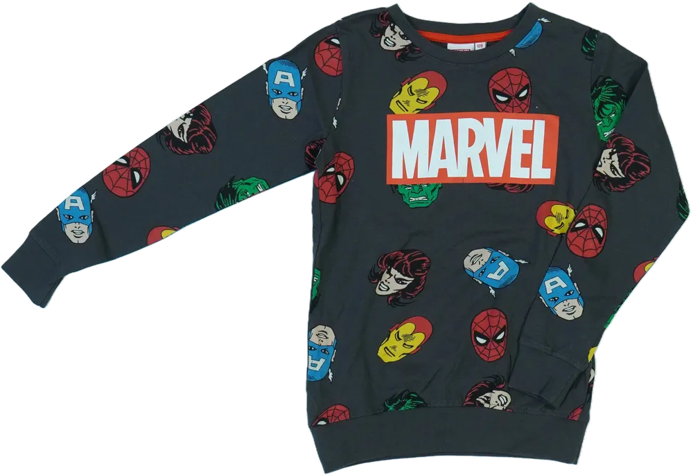 Szürke Marvel Hosszú ujjú felső EU 128 / UK 8 év / US 8 év/M
