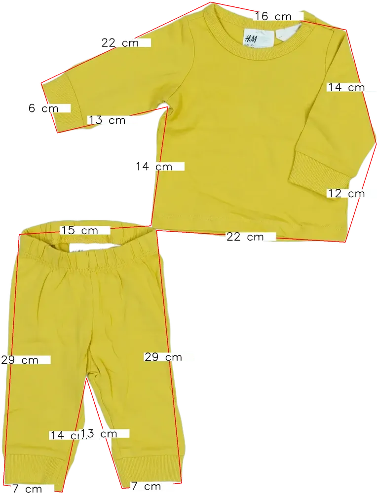 Yellow H&amp;M 2-piece set - Top &amp; Bottom EU 50 / UK Newborn / US Newborn