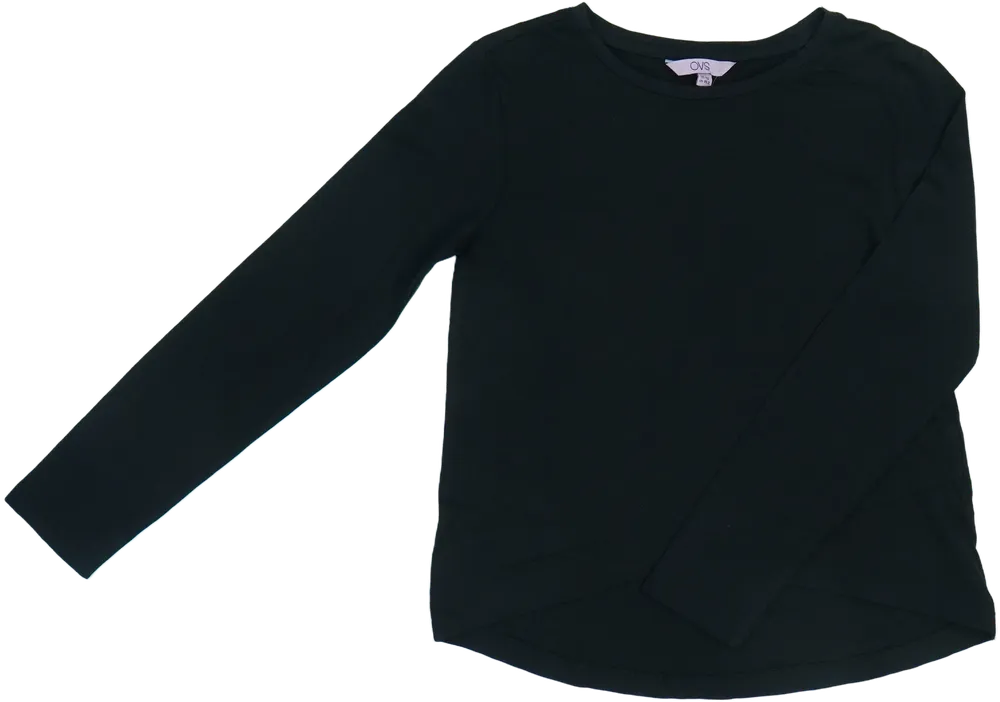 Fekete OVS Hosszú ujjú felső EU 152 / UK 12 év / US 12 év/L