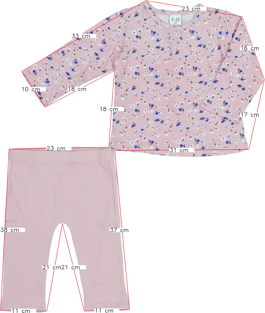 Rózsaszín Egyéb 2 részes szett - Felsőruházat és nadrág EU 80 / UK 9-12 hónap / US 12 hónap