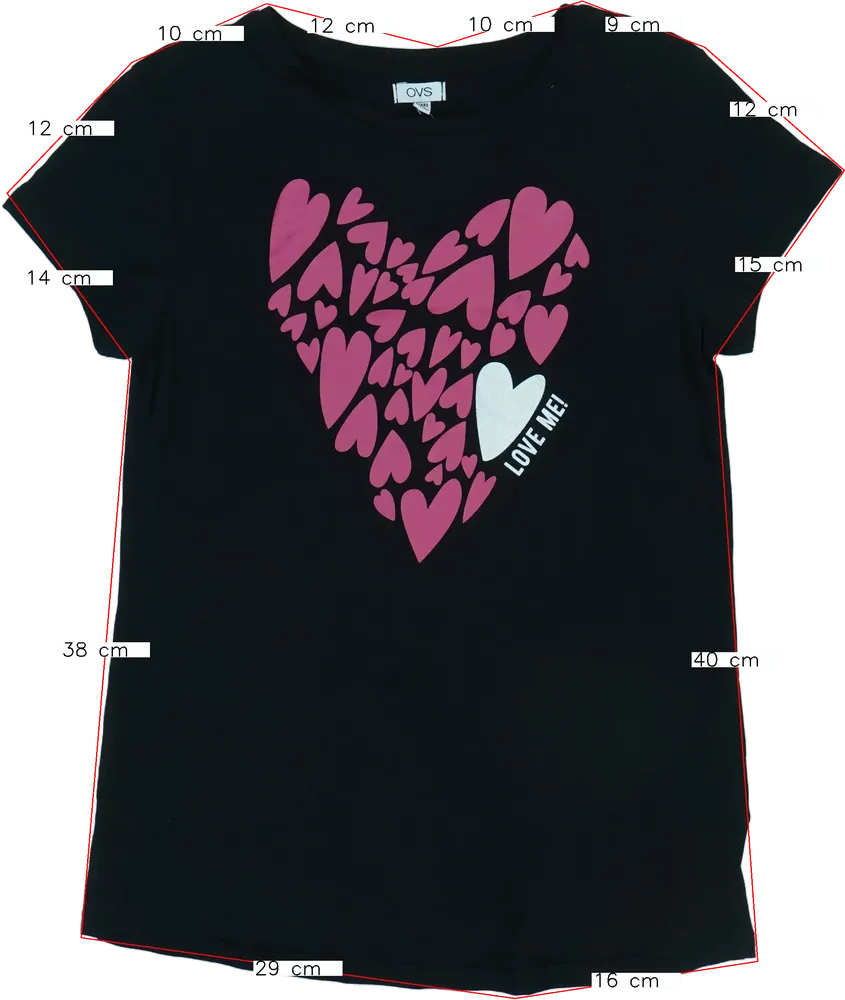 Fekete OVS Póló EU 170 / UK 15 év / US XL