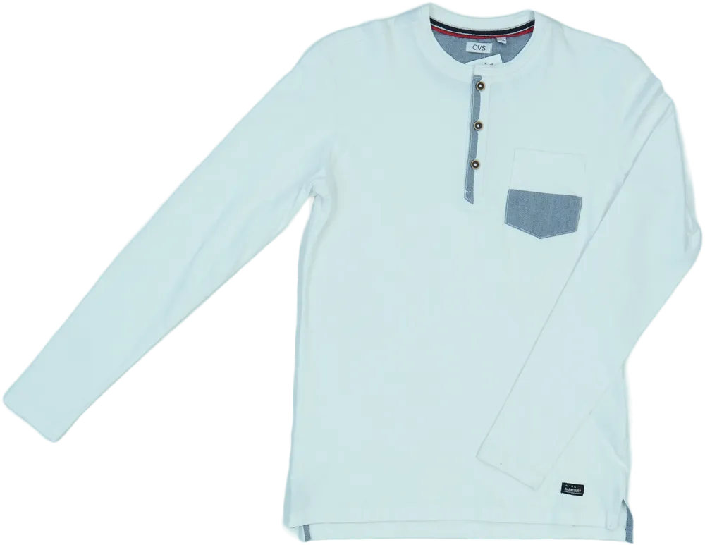 Fehér OVS Hosszú ujjú felső EU 170 / UK 15 év / US XL