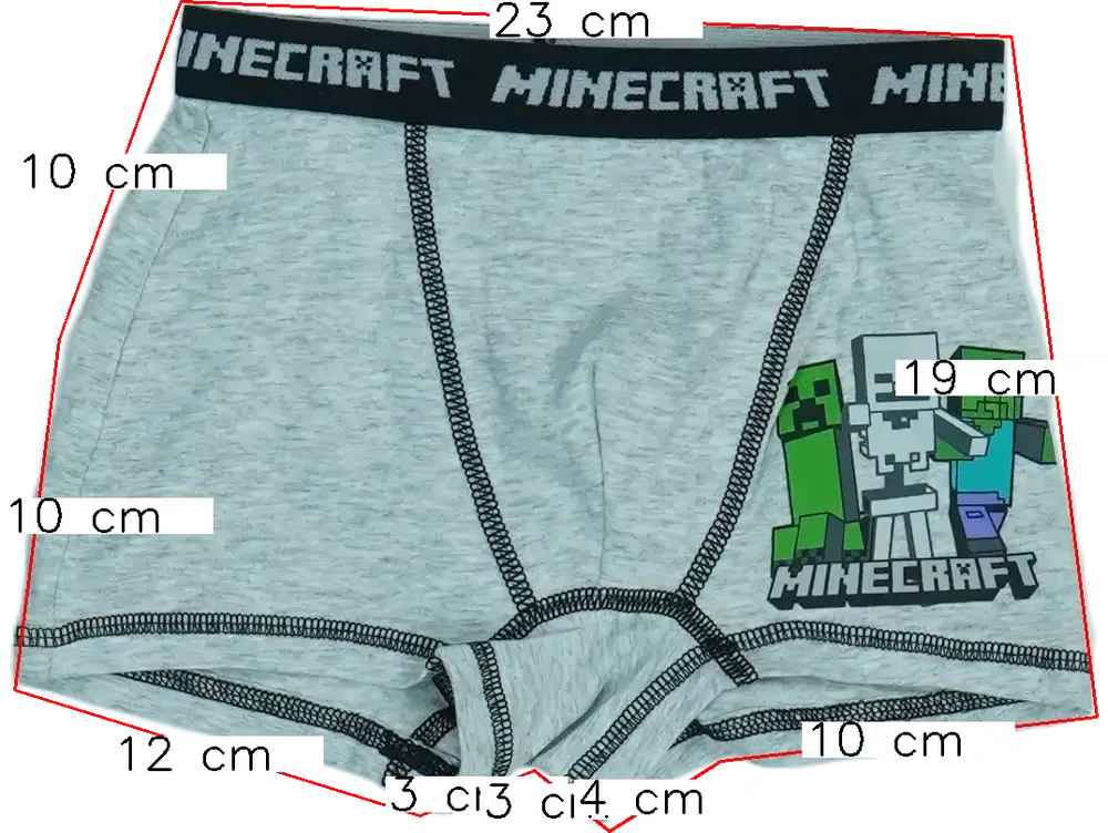 Szürke Minecraft Boxer EU 110 / UK 5 év / US 5 év/XS