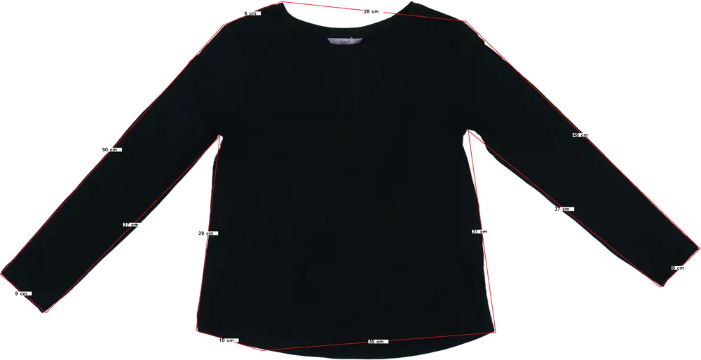 Fekete OVS Hosszú ujjú felső EU 152 / UK 12 év / US 12 év/L