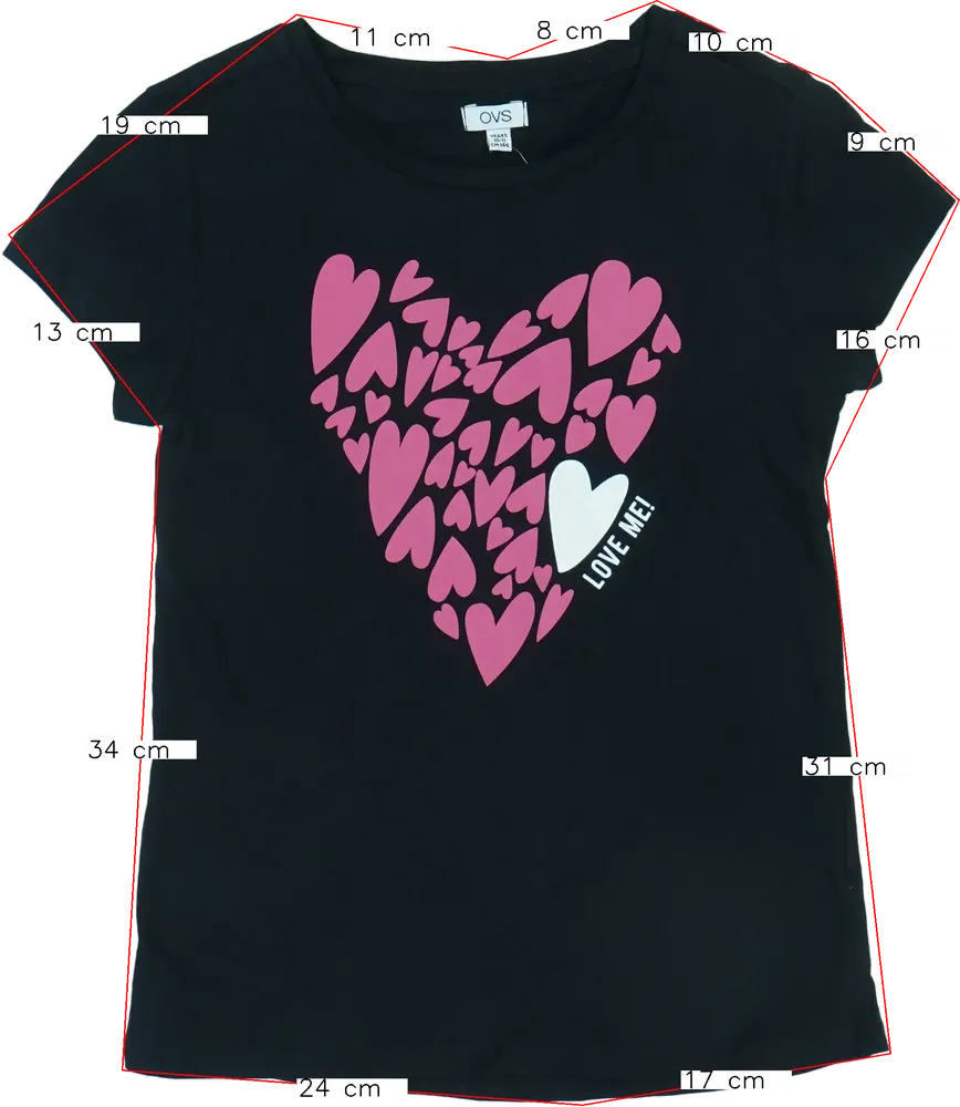 Fekete OVS Póló EU 146 / UK 11 év / US 12 év/L