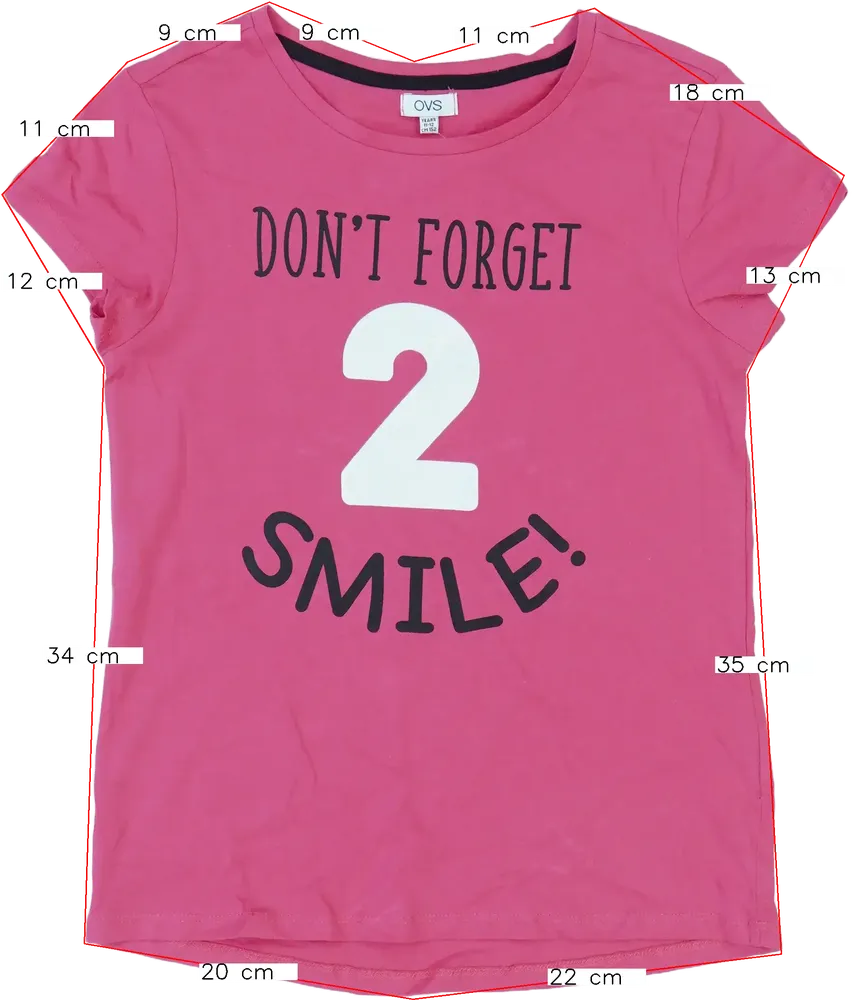 Rózsaszín OVS Póló EU 152 / UK 12 év / US 12 év/L