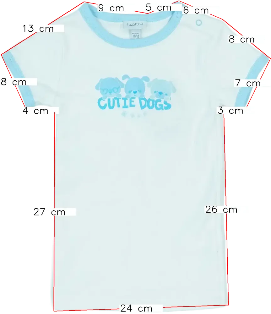 Fehér OVS - Fagottino Póló EU 92 / UK 2 év / US 2T