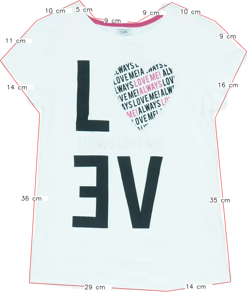 Fehér OVS Póló EU 158 / UK 13 év / US 14 év/XL