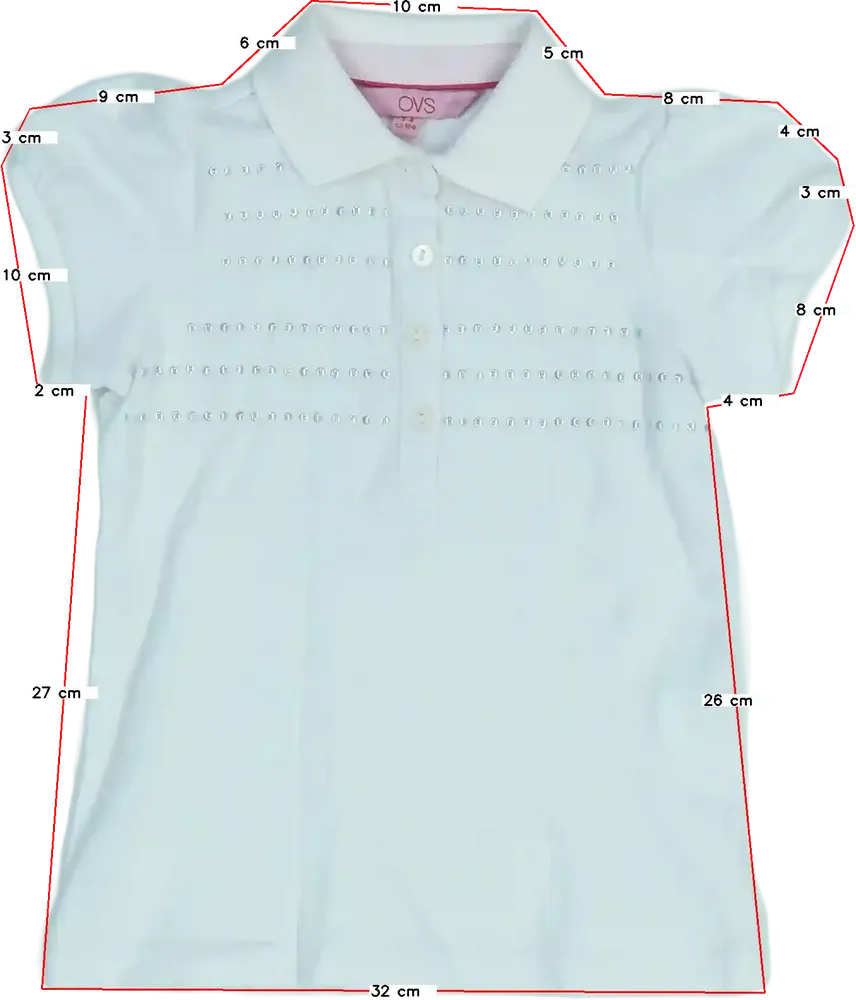 Fehér OVS Galléros póló EU 104 / UK 4 év / US 4T/XS