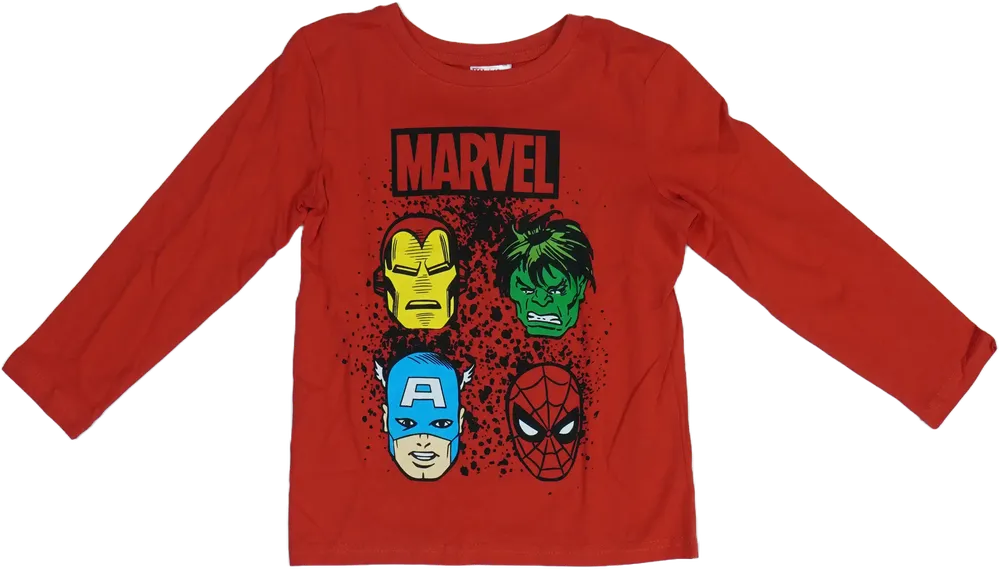 Piros Marvel Hosszú ujjú felső EU 128 / UK 8 év / US 8 év/M