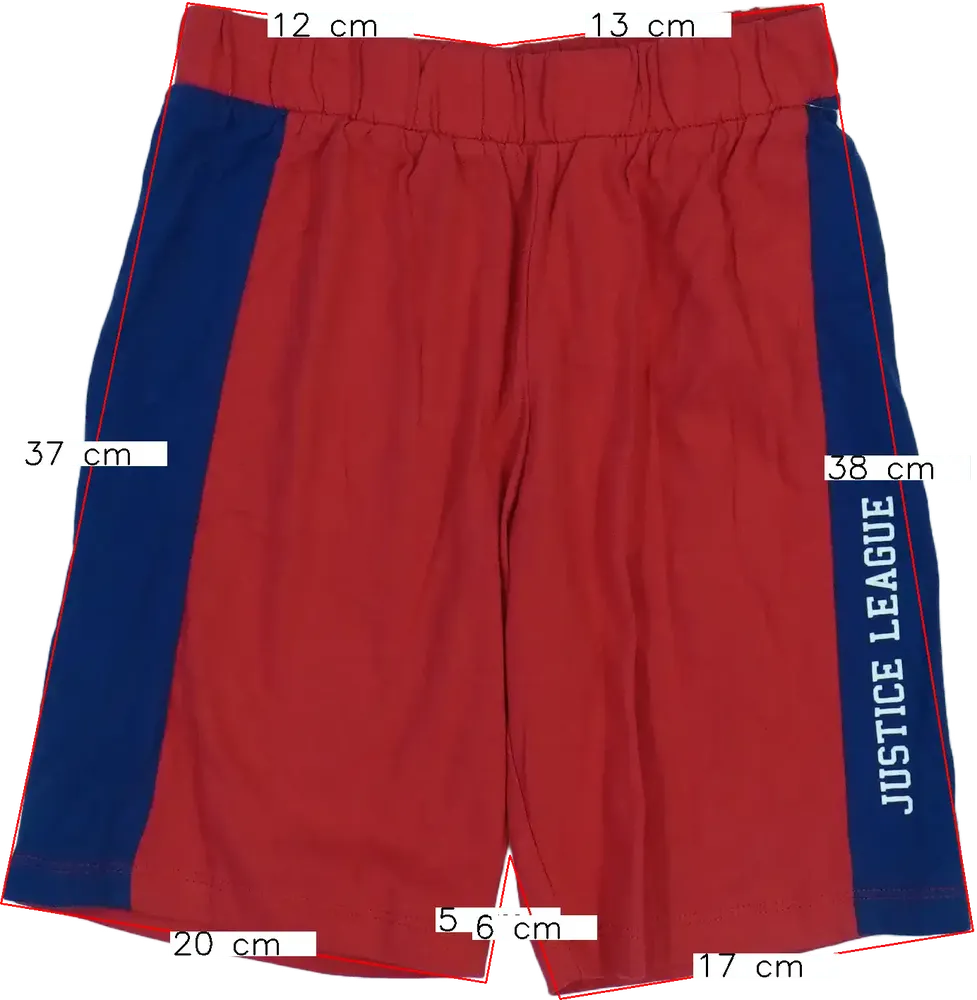 Piros Justice League Rövidnadrág EU 116 / UK 6 év / US 6 év/S