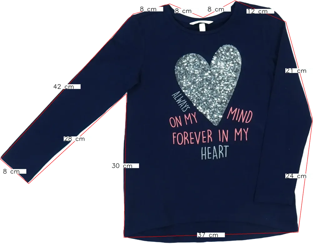 Kék OVS Hosszú ujjú felső EU 122 / UK 7 év / US 7 év/M