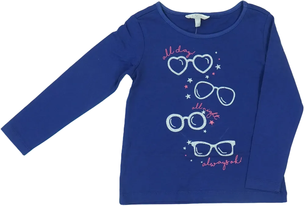 Kék OVS Hosszú ujjú felső EU 104 / UK 4 év / US 4T/XS