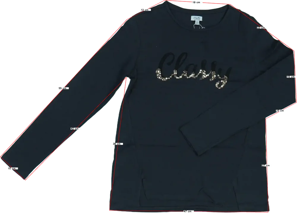 Szürke OVS Hosszú ujjú felső EU 164 / UK 14 év / US 14 év/XL