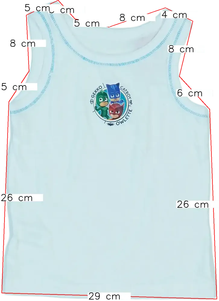 Fehér PJmasks Fiú / Férfi trikó EU 104 / UK 4 év / US 4T/XS