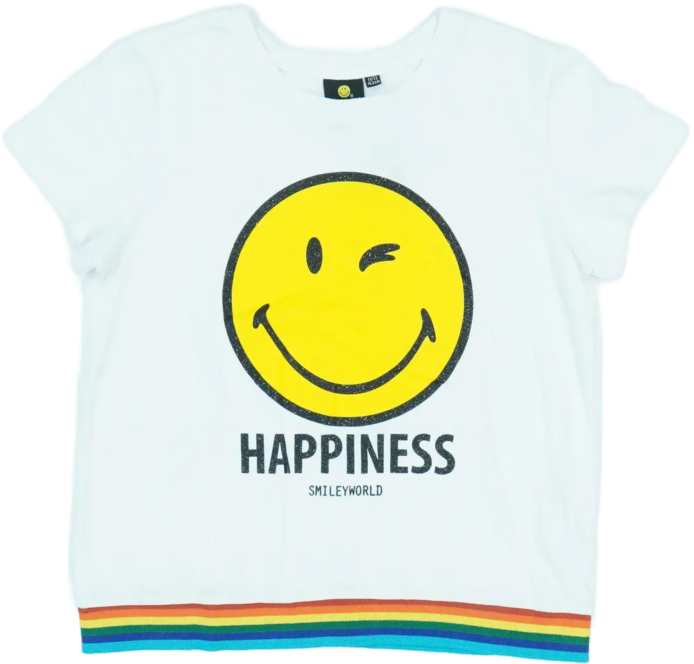 Fehér Smiley world Póló EU 152 / UK 12 év / US 12 év/L