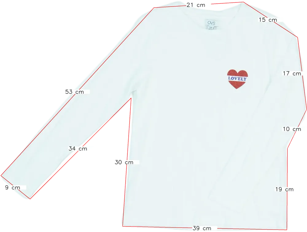 Fehér OVS Hosszú ujjú felső EU 140 / UK 10 év / US 10 év/L