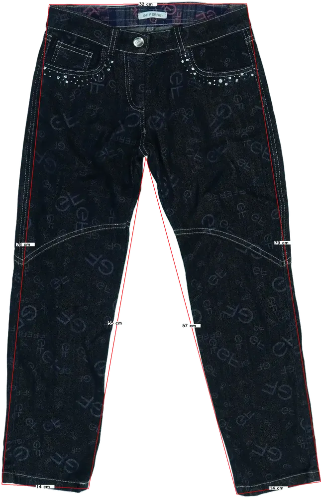 Fekete GF Ferré Farmernadrág EU 128 / UK 8 év / US 8 év/M