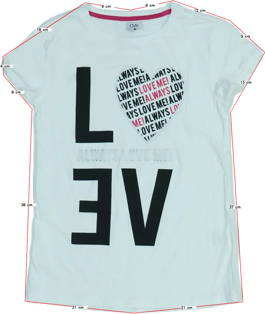 Fehér OVS Póló EU 158 / UK 13 év / US 14 év/XL