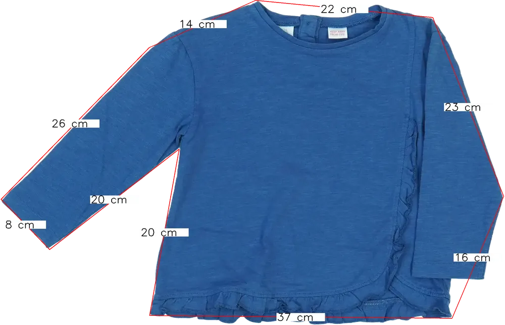 Kék Zara Hosszú ujjú felső EU 98 / UK 3 év / US 3T