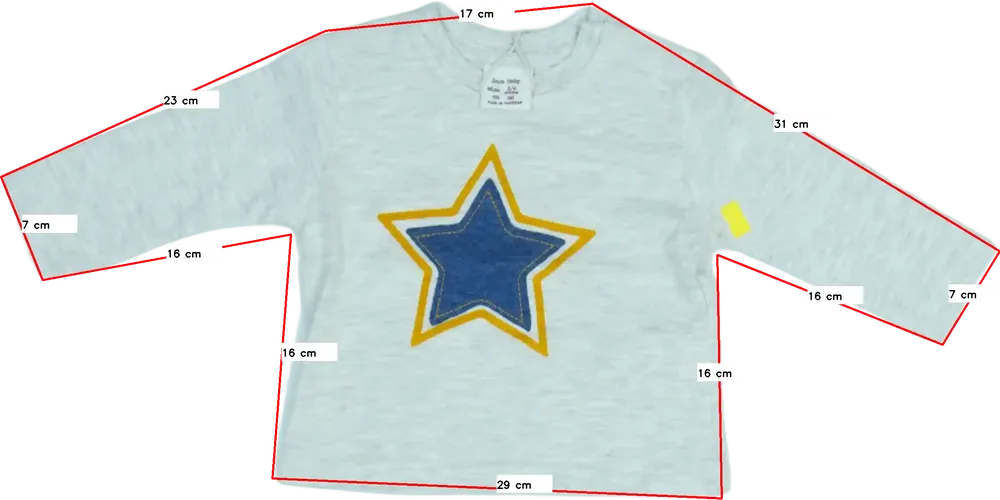 Szürke Zara Hosszú ujjú felső EU 68 / UK 3-6 hónap / US 3-6 hónap