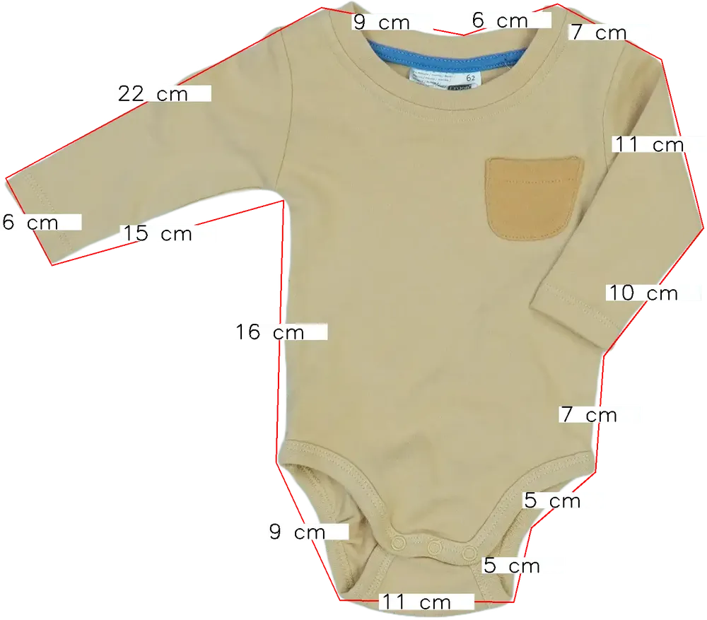 Barna Ergee Hosszú ujjú body EU 62 / UK 0-3 hónap / US 0-3 hónap