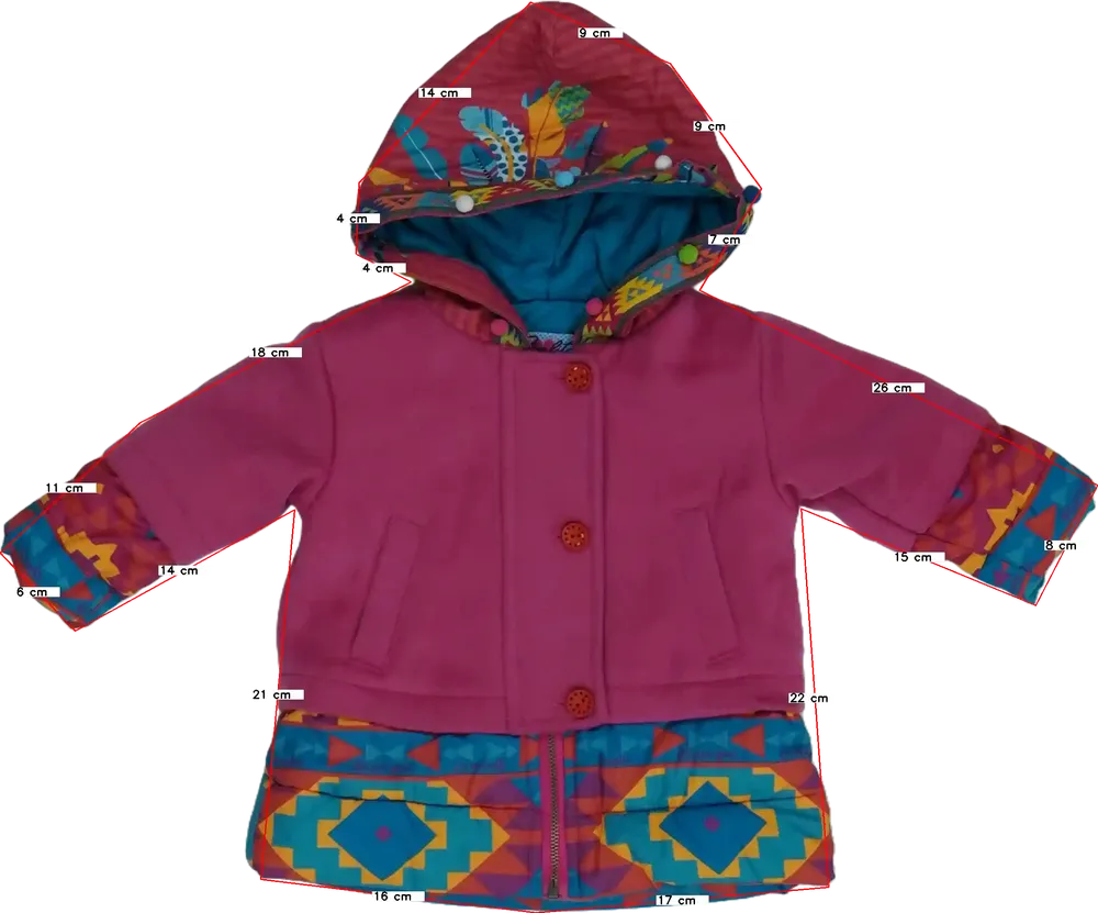 Rózsaszín Rosalita Átmeneti kabát EU 62 / UK 0-3 hónap / US 0-3 hónap