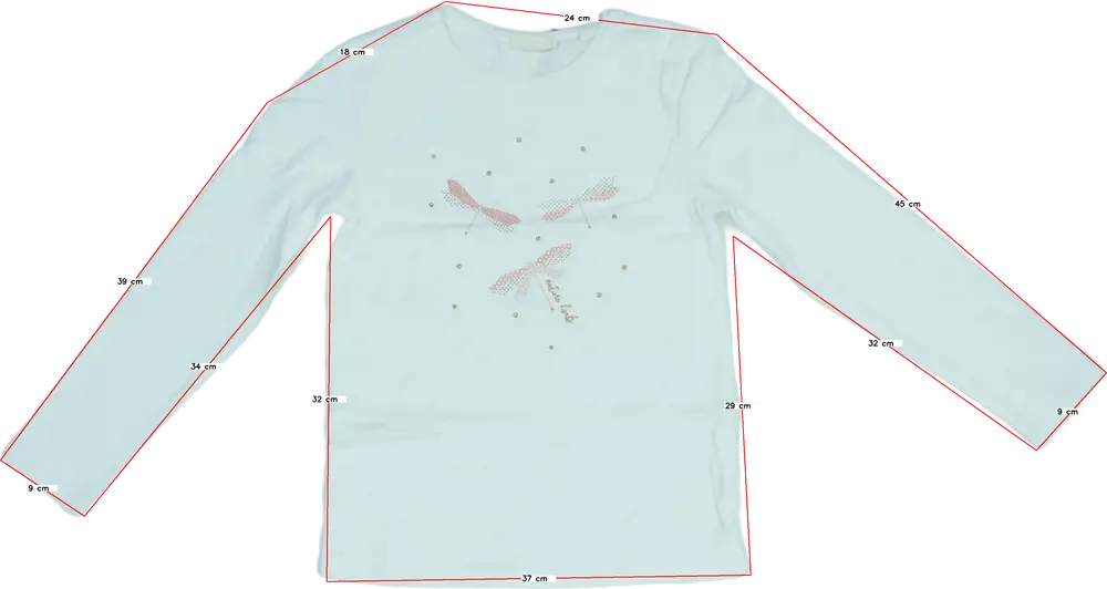 Fehér OVS Hosszú ujjú felső EU 134 / UK 9 év / US 9 év/L