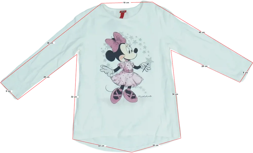 Fehér Disney Hosszú ujjú felső EU 134 / UK 9 év / US 9 év/L