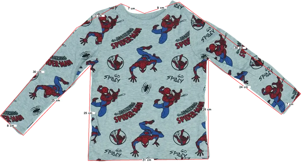 Szürke Marvel Hosszú ujjú felső EU 98 / UK 3 év / US 3T