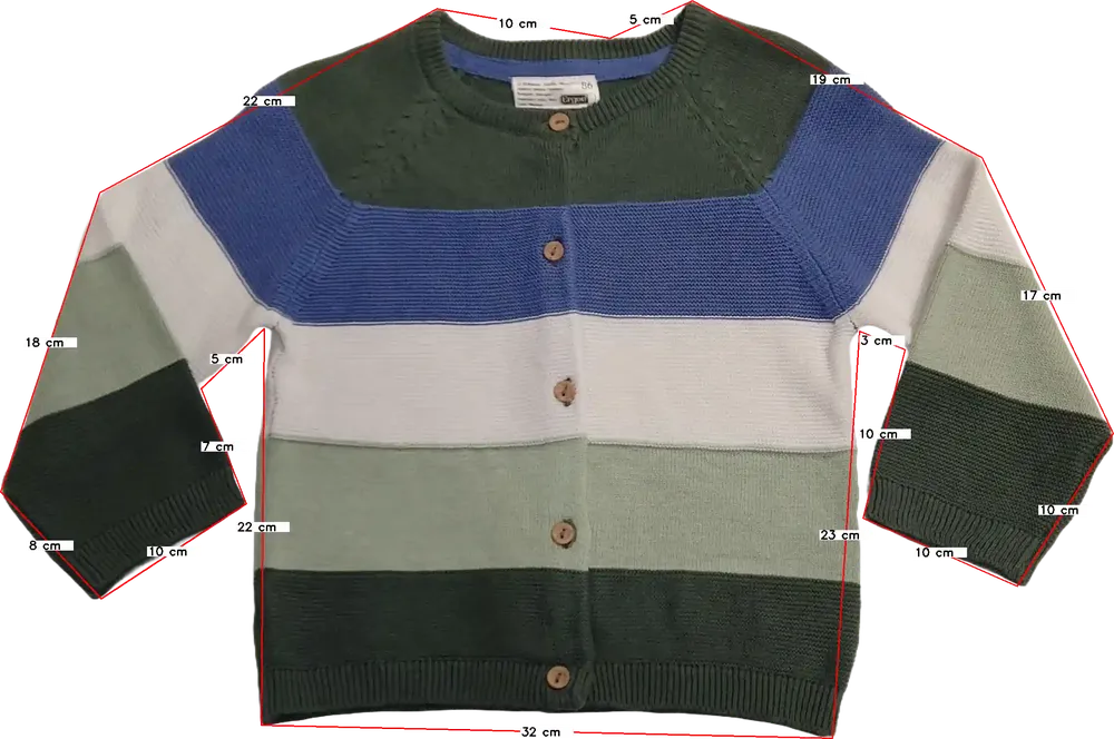 Többszínű Ergee Kardigán EU 86 / UK 12-18 hónap / US 18 hónap