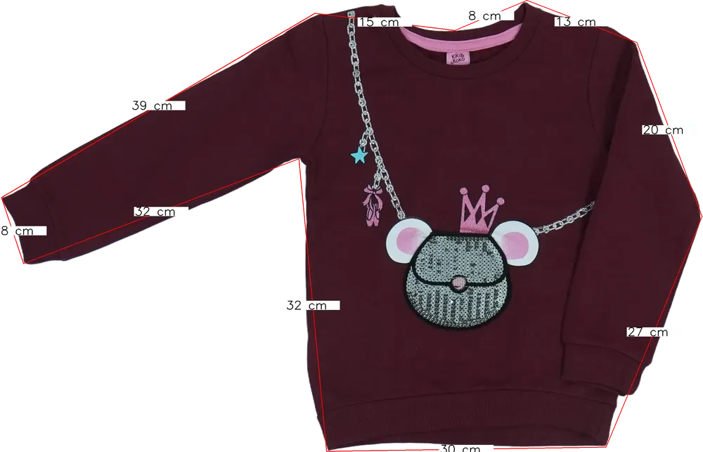 Bordó Kiki&amp;Koko Pulóver EU 122 / UK 7 év / US 7 év/M